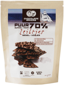 De Chocolatemakers Zeiltjes Puur 70% Cacaobibs & Zeezout bij Soin Total